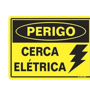 Placa 220bs 15x20 Perigo Cerca Eletrica Sinalize
